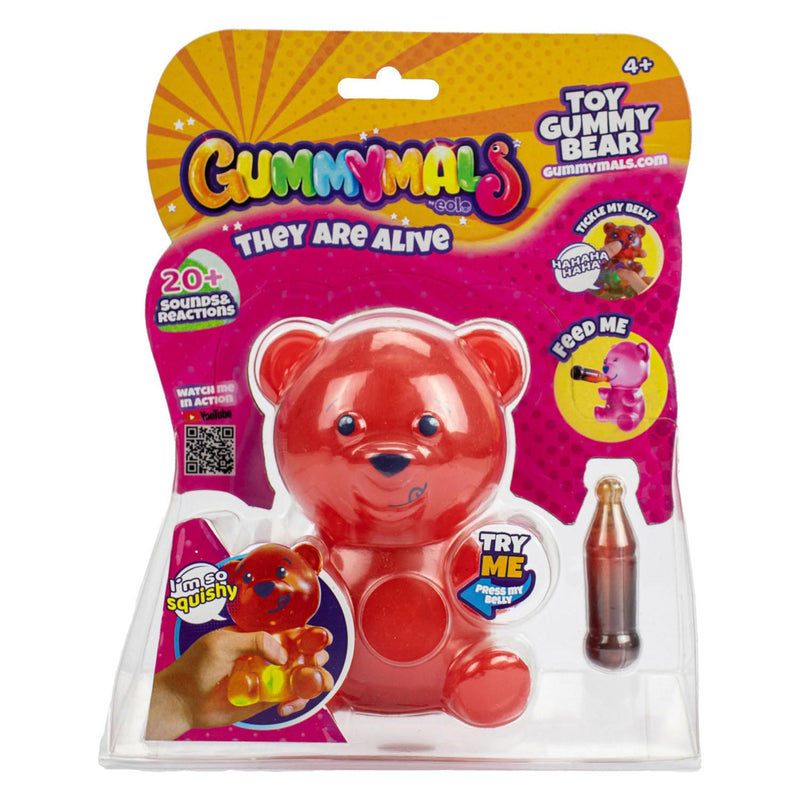 Jiggly Pets Gummymals Gummy Bear 12 cm + Licht en Geluid Rood