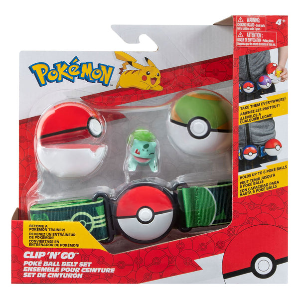 Pokémon Clip 'N' Go Poke Ball met Riem Speelset, 4dlg.