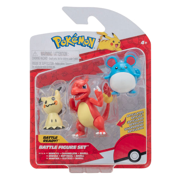 Pokémon Battle Figure Speelset - Marill, Mimikyu, Charmeleon