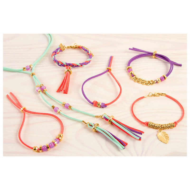 Make It Real - Suede Armbandjes met Goudkleurige Schakels