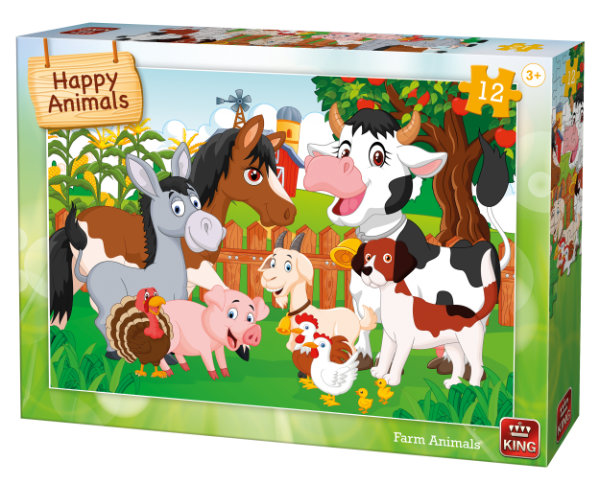 Puzzel 12 st. farm animals 05780