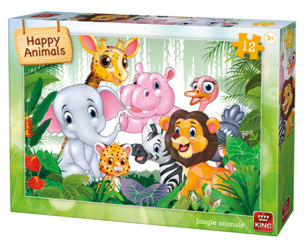 Puzzel 12 st. jungle animals 05781