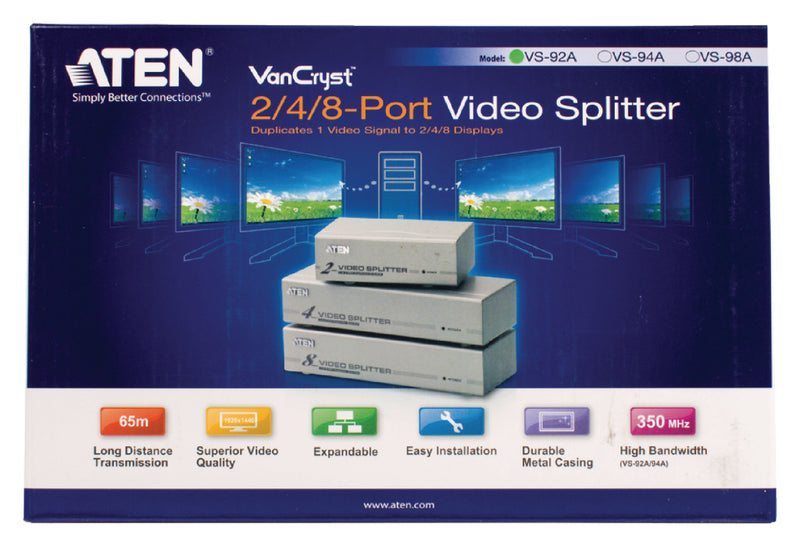 Aten At-vs92a 2-poorts Video Splitter