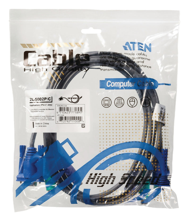 Aten At-2l5002p/c Kvm Kabel Vga + Ps/2 1,80 M