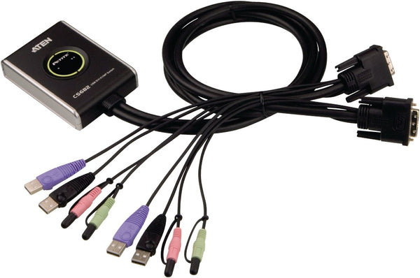 Aten At-cs682 2-poorts Usb Kvm Schakelaar met Audio