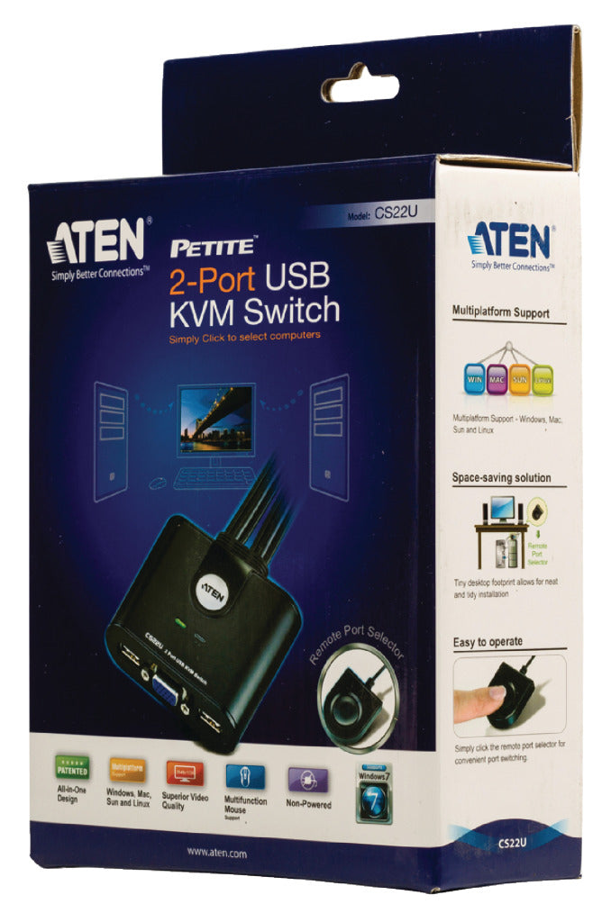 Aten At-cs22u-at 2-poorts Usb Kvm Schakelaar