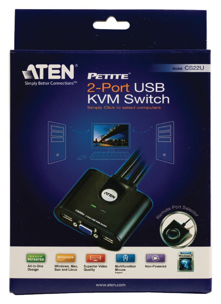 Aten At-cs22u-at 2-poorts Usb Kvm Schakelaar