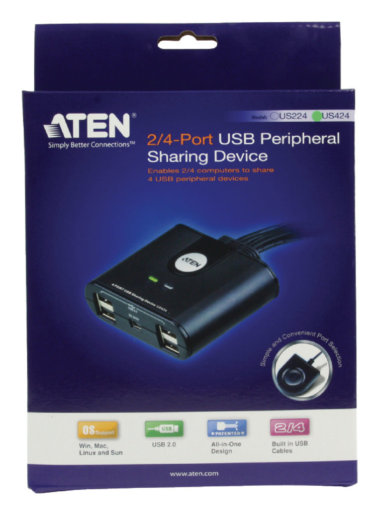 Aten AT-US424 4-poorts Usb 2.0-switch Voor Randapparatuur