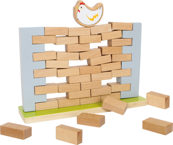 Houten wiebelmuur spel 25 x 7,5 x 17 cm