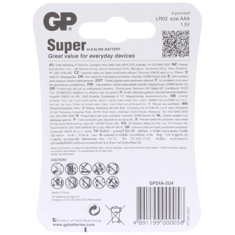 GP Batteries Gp Batterij Super Alkaline Aaa A4