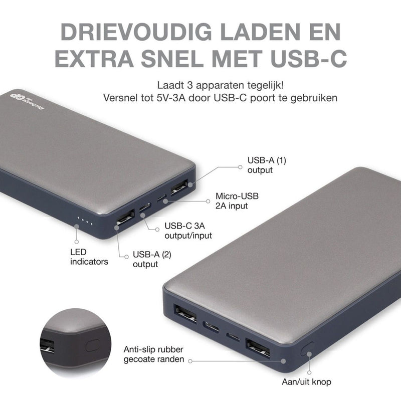 GP Powerbank Grijs 15.000mah