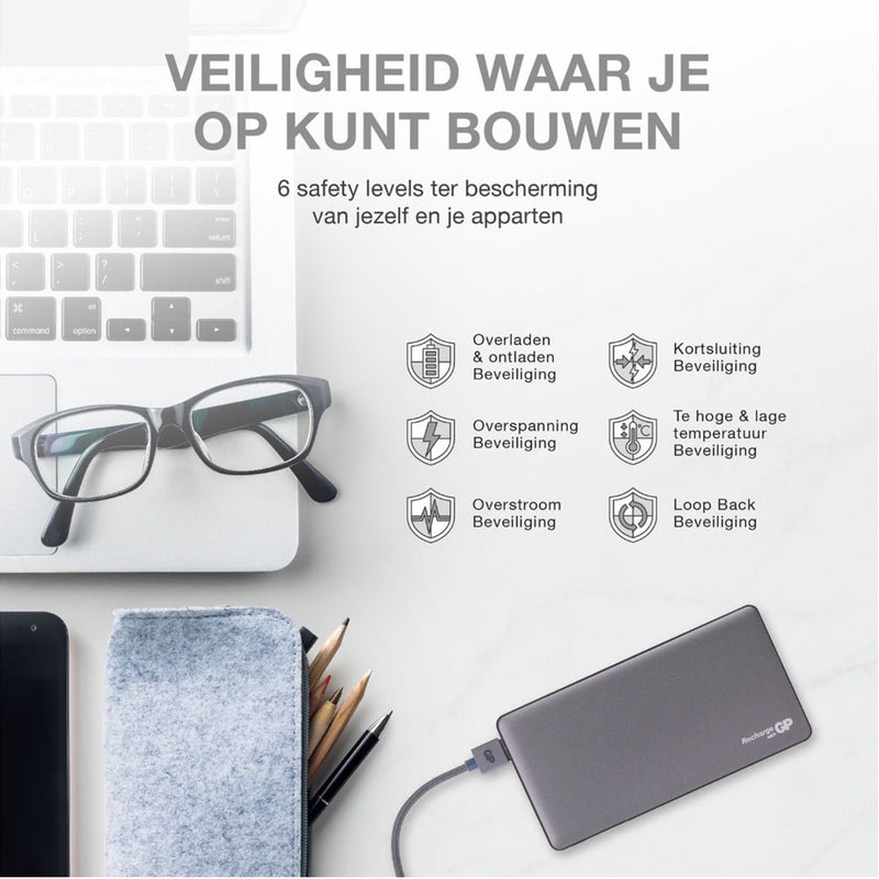 GP Powerbank Grijs 15.000mah