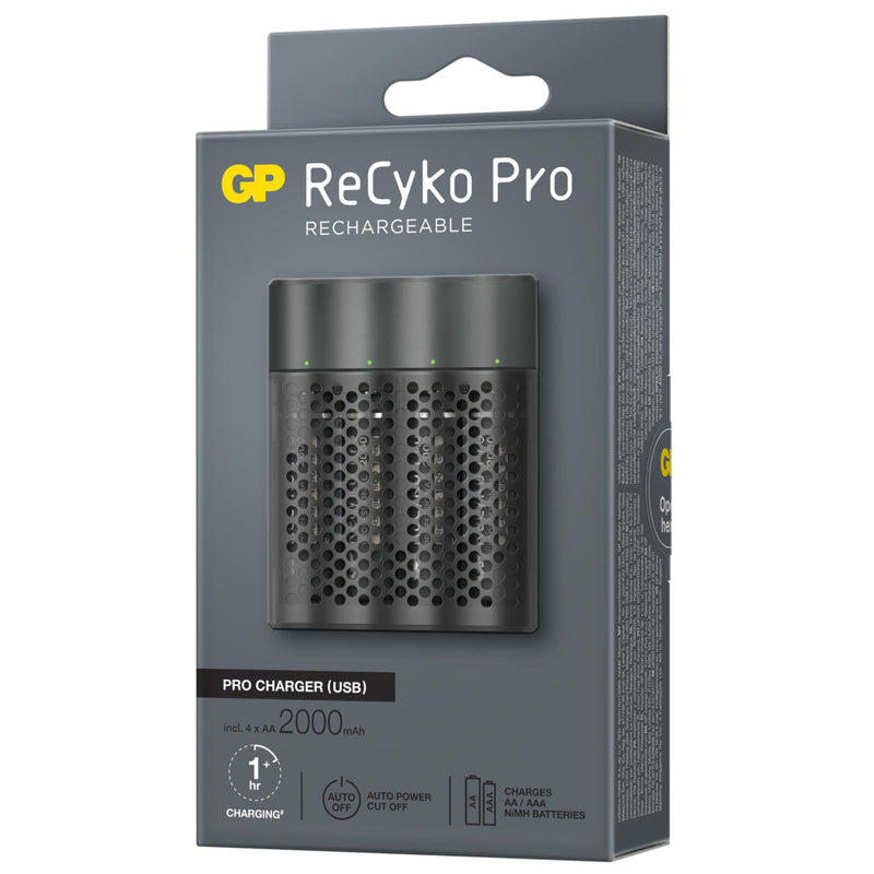GP Recyko Pro Lader + 4 AA Batterijen 2000mah