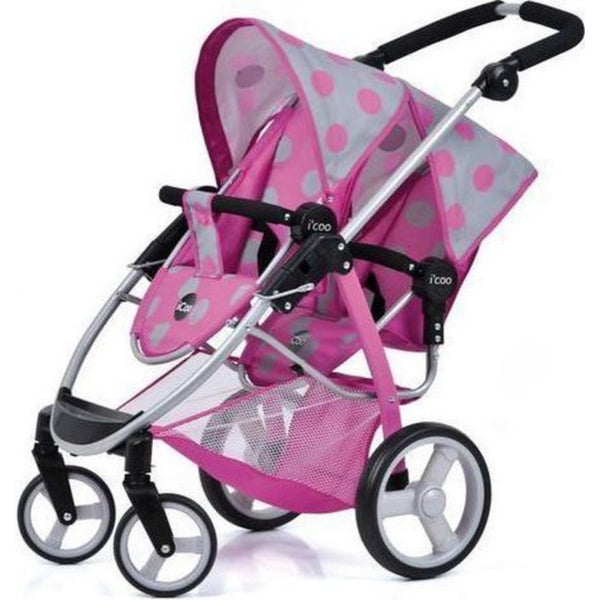 Hauck-Toys iCoo Duett Poppenwagen Roze/Grijs