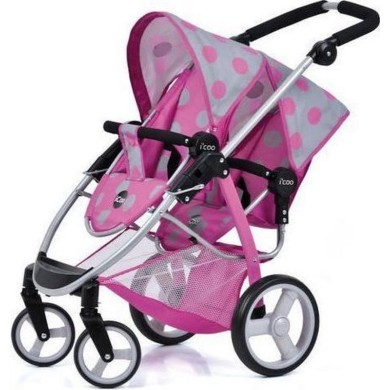 Hauck-Toys iCoo Duett Poppenwagen Roze/Grijs