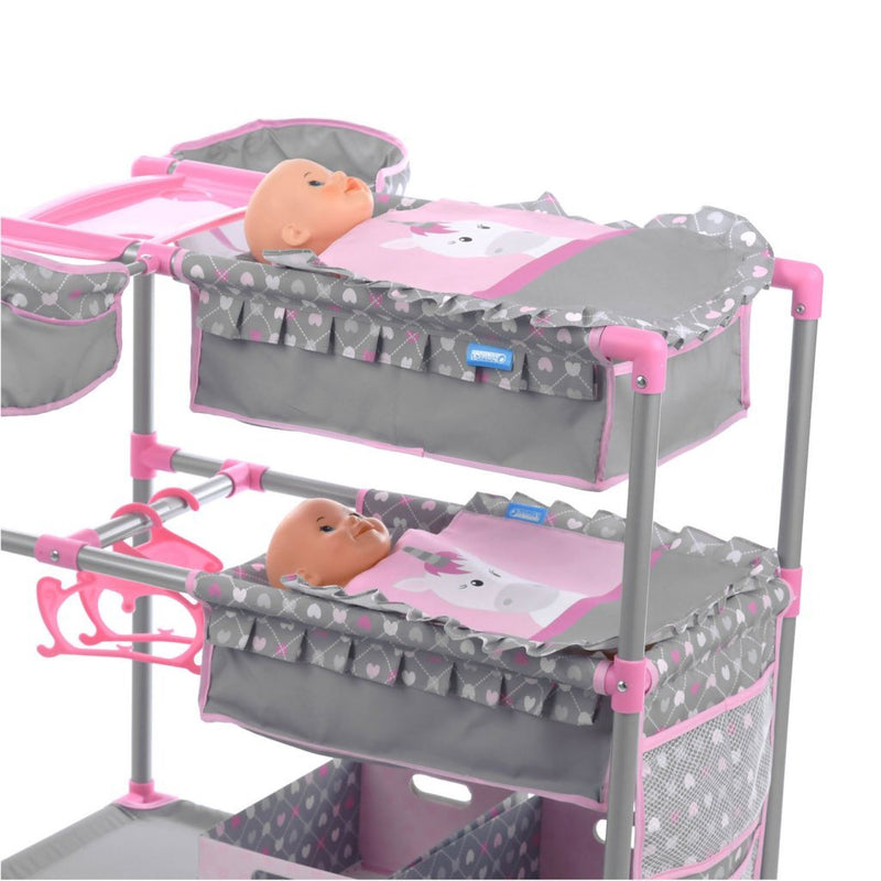 Hauck-Toys Eenhoorn Poppen-Verzorgingstafel Roze/Grijs