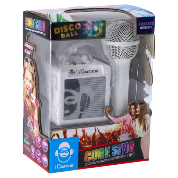 IDance Cube Sing Karaoke Box + Licht en Geluid Wit