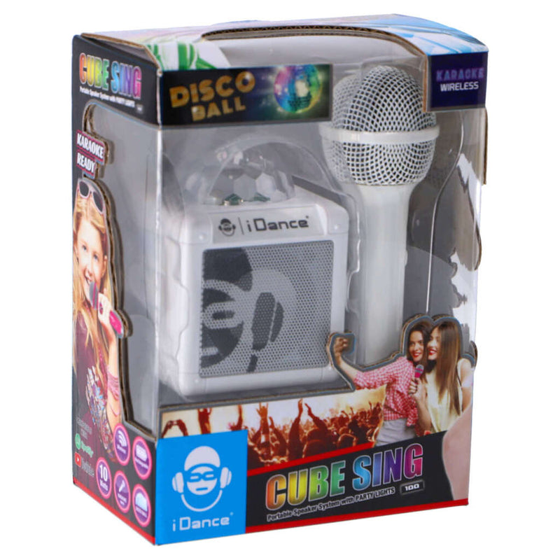 IDance Cube Sing Karaoke Box + Licht en Geluid Wit