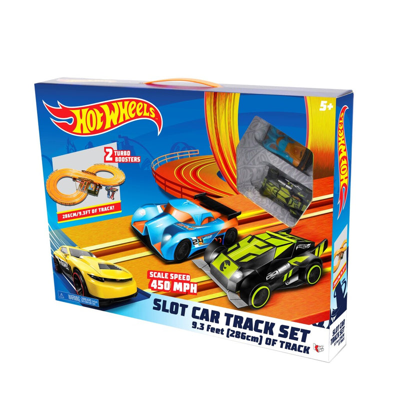 Hot Wheels Slot Car Track Racebaan + 2 Auto&rsquo;s en 2 Controllers + Licht