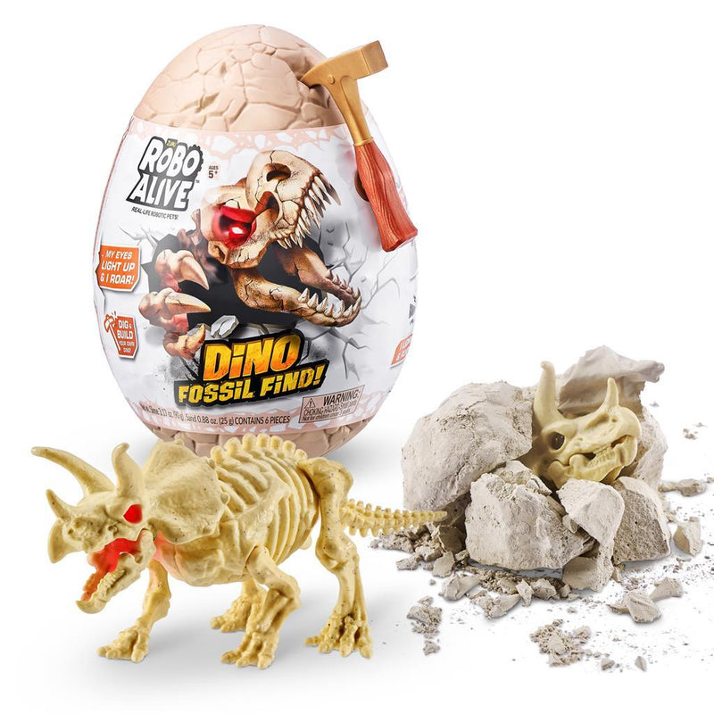 Zuru Robo Alive Fossil Find Dino Ei + Licht en Geluid