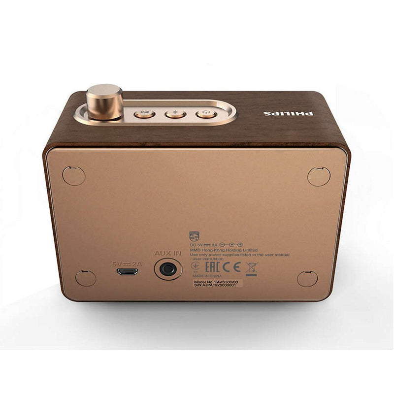 Philips TAVS300/00 Retro Bluetooth Luidspreker Geelkoper/Hout