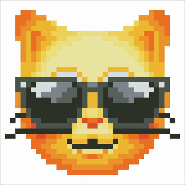 Diamond Dotz Diamond Painting Cool Cat 10x10 cm