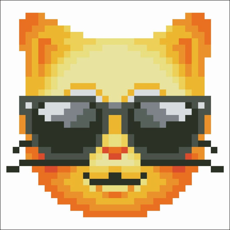 Diamond Dotz Diamond Painting Cool Cat 10x10 cm
