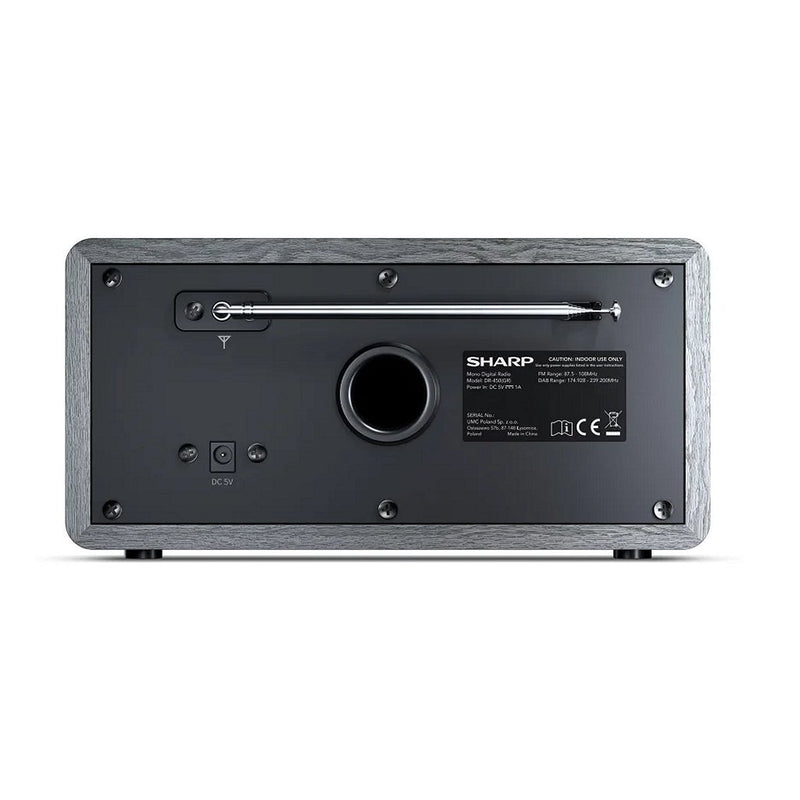 Sharp DR-450 GR Digitale Radio Grijs/Hout
