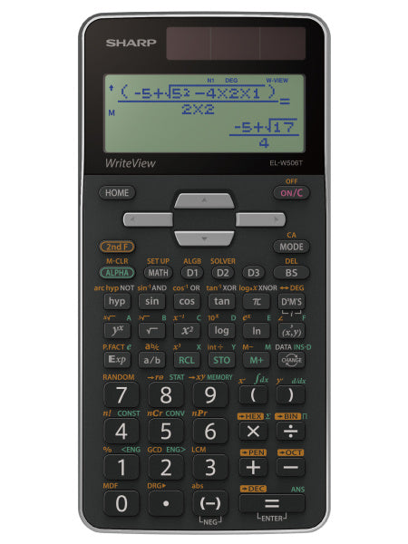 Citizen SH-ELW506TGY Calculator Sharp ELW506TGY Zwart-grijs Wetenschappelijk Write View