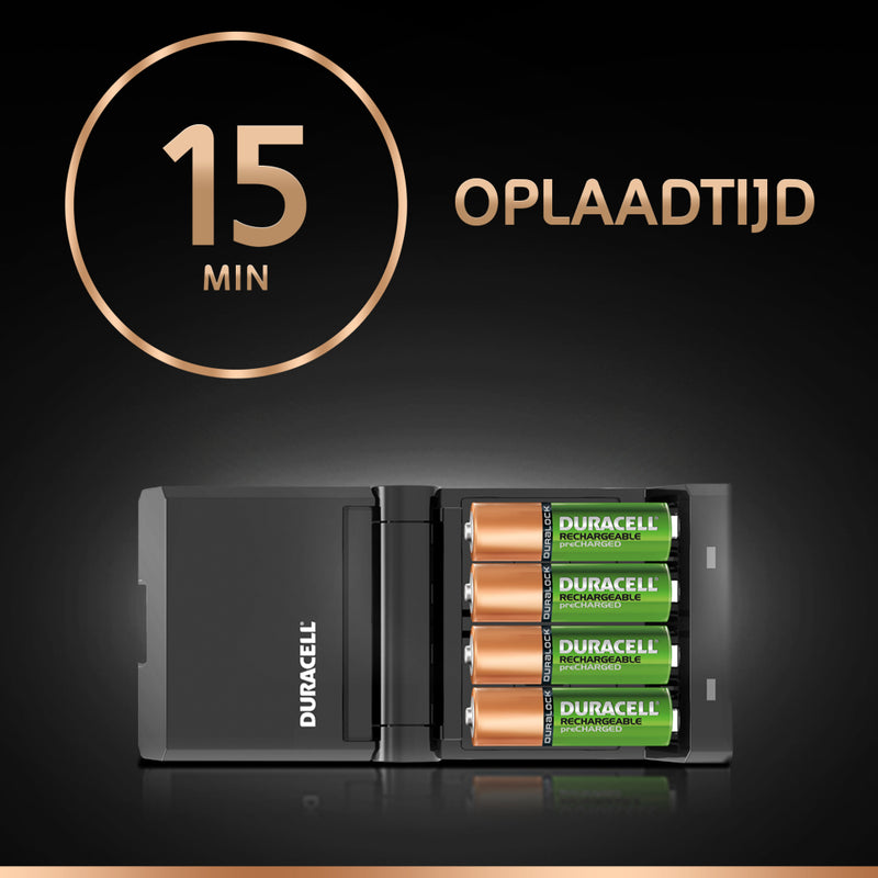 Duracell CEF27 Batterijlader + 2XAA & + 2XAAA