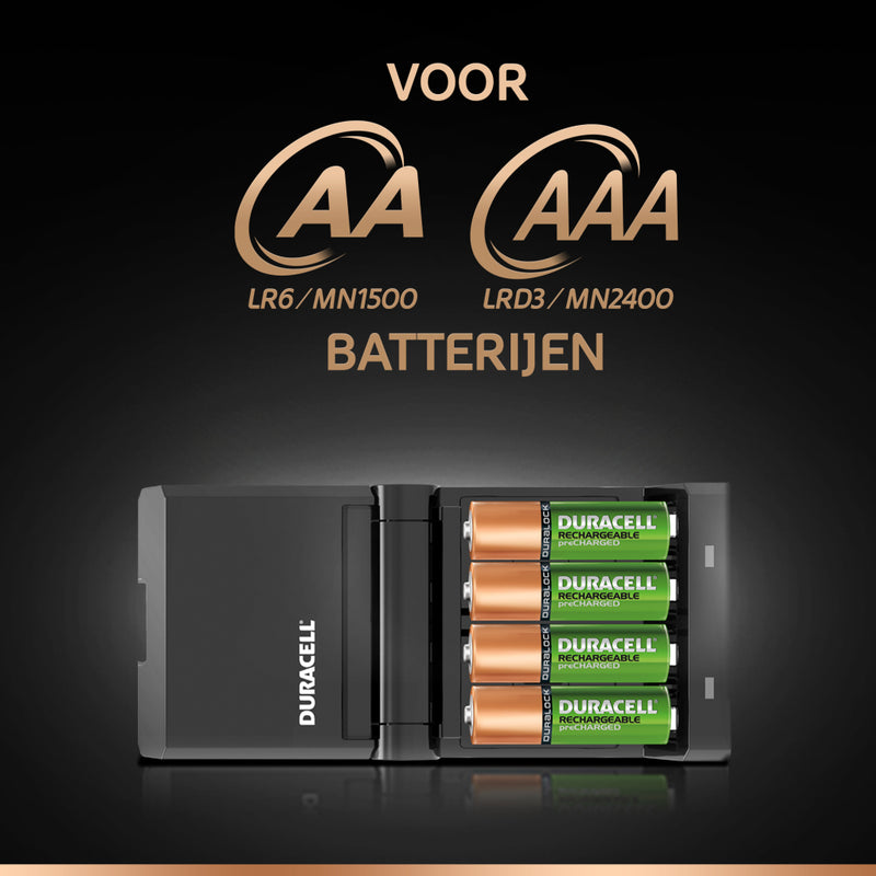 Duracell CEF27 Batterijlader + 2XAA & + 2XAAA