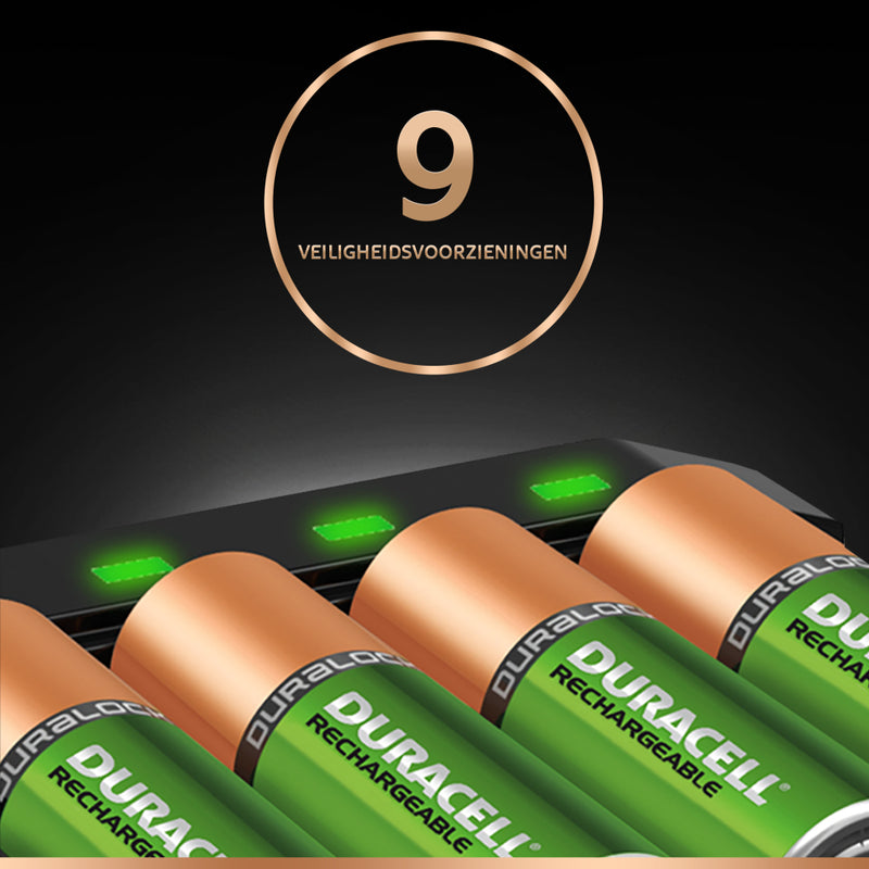 Duracell CEF27 Batterijlader + 2XAA & + 2XAAA