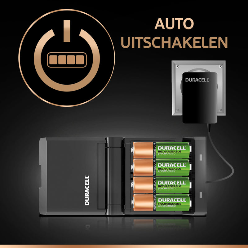 Duracell CEF27 Batterijlader + 2XAA & + 2XAAA