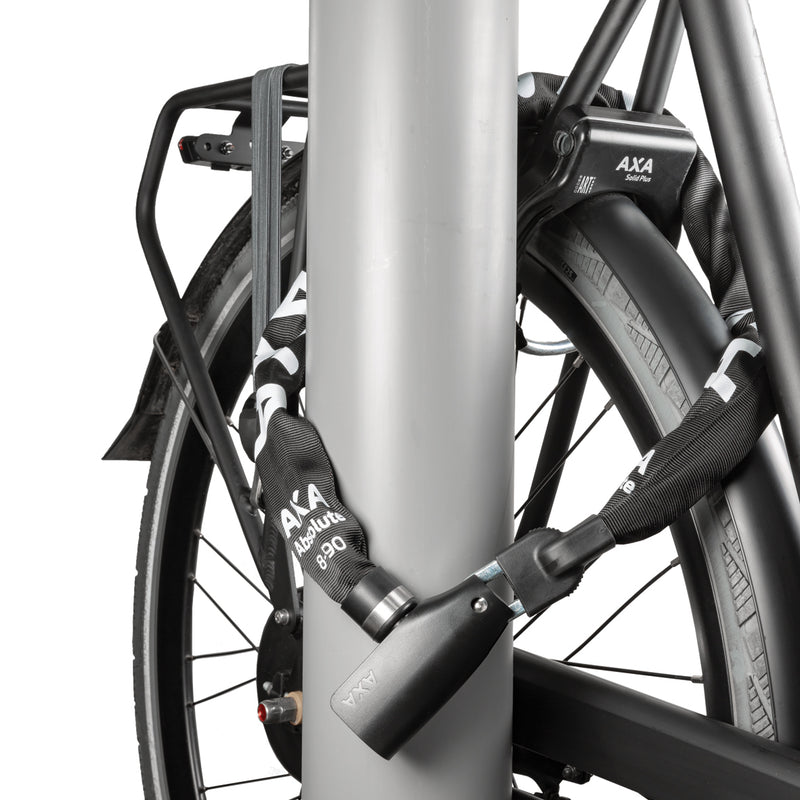 Kettingslot  Axa Absolute 8-110 met polyester hoes - zwart