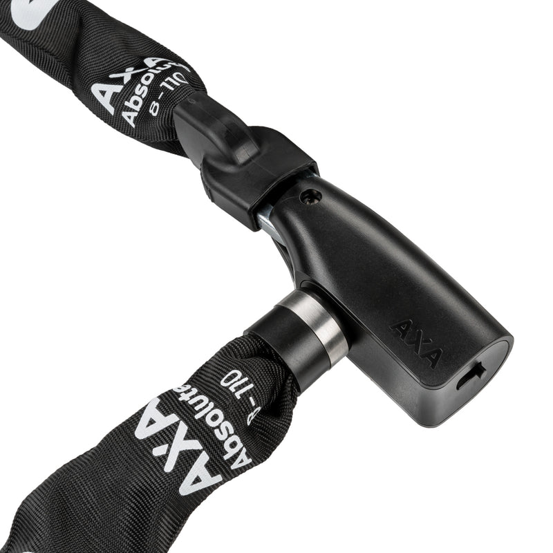 Kettingslot  Axa Absolute 8-110 met polyester hoes - zwart