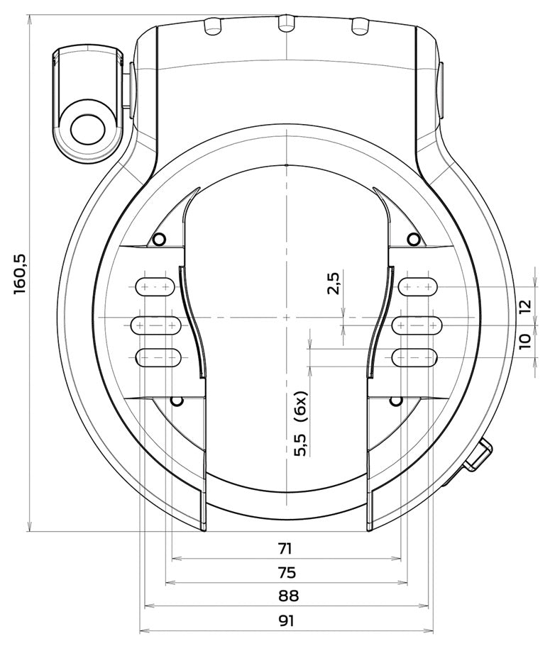 Ringslot Axa Defender Retractable - zwart