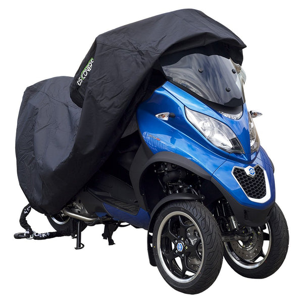 Motorhoes DS Covers ALFA 3W met ruimte voor topkoffer - zwart