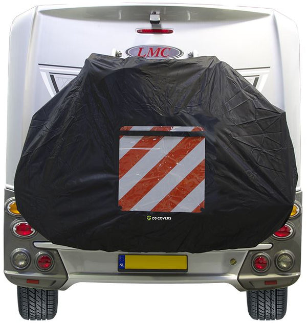 Fietsdragerhoes DS Covers STAR met gevarenbordhouder - zwart