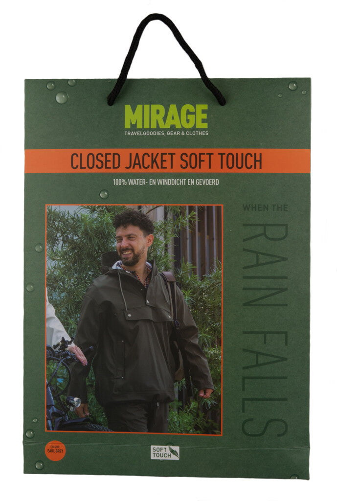 Regenjas Mirage Rainfall Closed Jacket - maat S - gemaakt van polyester soft touch - earl grey