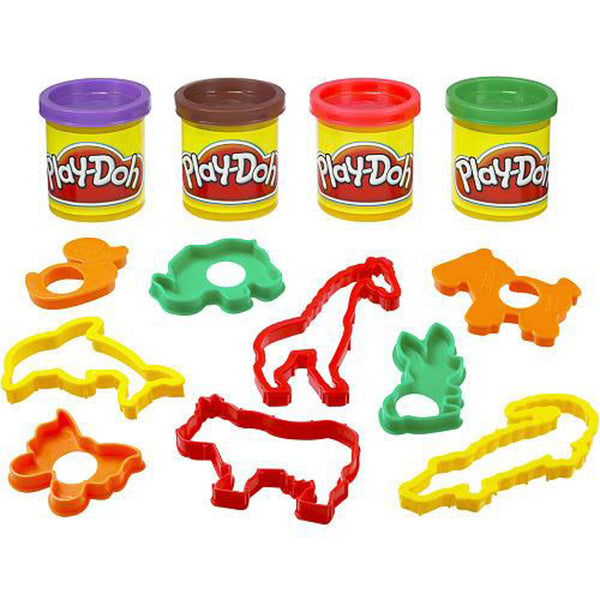 Play-Doh Emmer Dieren met 4 Potjes Klei en 9 Dierenvormpjes