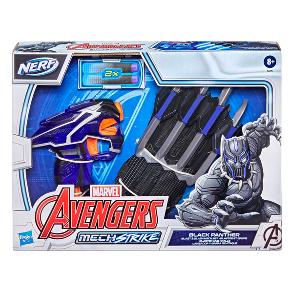 Nerf Marvel Avengers Mech Strike Black Panther Handschoen + Blaster + 2 Darts