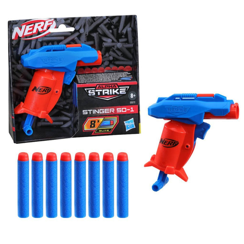 Nerf Alpha-Strike Stinger SD-1 Blaster met 8 Darts Rood/Blauw