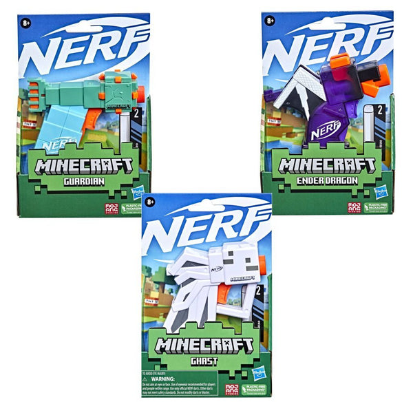 Nerf Microshots Minecraft Blaster + 2 Darts Assorti