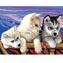 Schilderen op Nummer Huskies