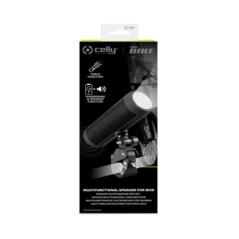 Draadloze speaker Celly Speakerbike met powerbankfunctie en krachtige zaklamp
