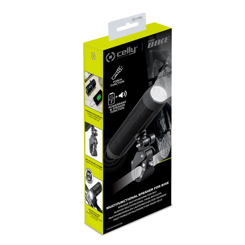 Draadloze speaker Celly Speakerbike met powerbankfunctie en krachtige zaklamp