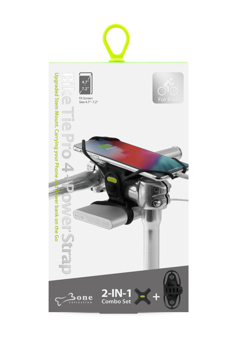 Universele telefoonhouder Bone Collection Bike Tie Pro4 + Power Strap Black