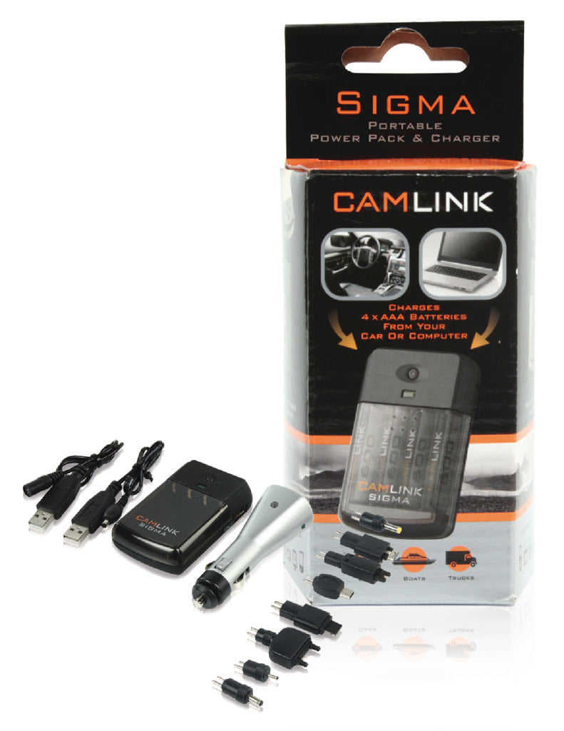 Camlink Sigma Draagbare Power Pack / Oplader Auto + Computer Charger Kit