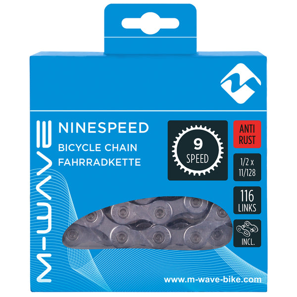 Ketting 9V M-Wave 1/2 x 11/128" - 116 links - anti-roest met sluitschakel