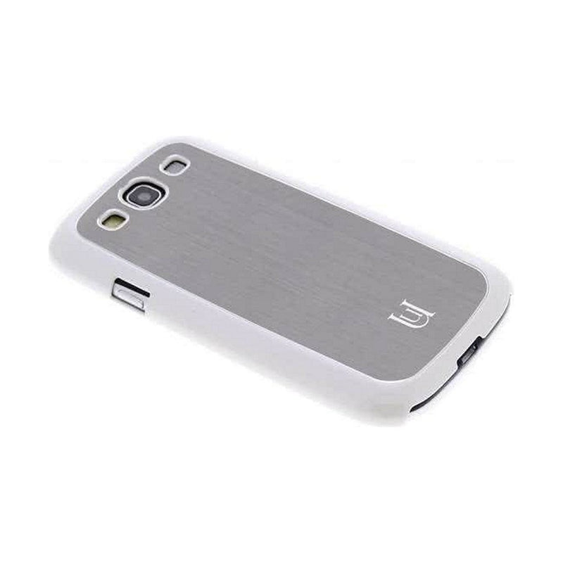 Uunique London Samsung Galaxy S3 Hard Shell Case met Aluminium Plaat Wit
